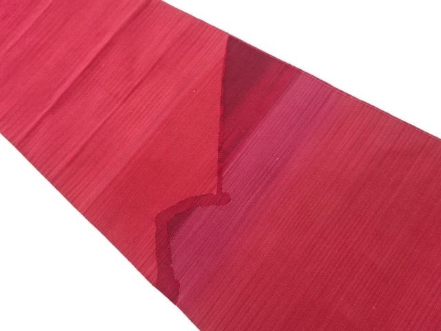 綴れ抽象山並みに横段模様織出し名古屋帯